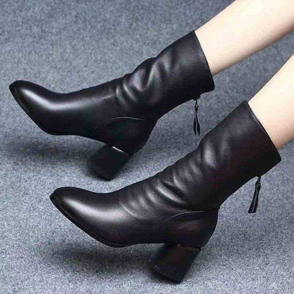 Botas media caña mujer de piel suave - MxZap