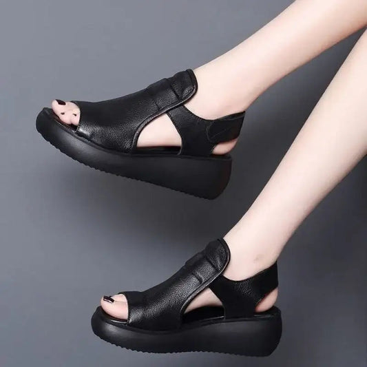 Women's genuine leather Roman sandals