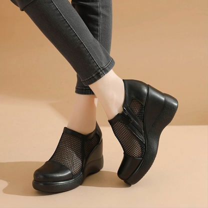 Sandalias de cuña de malla transpirable