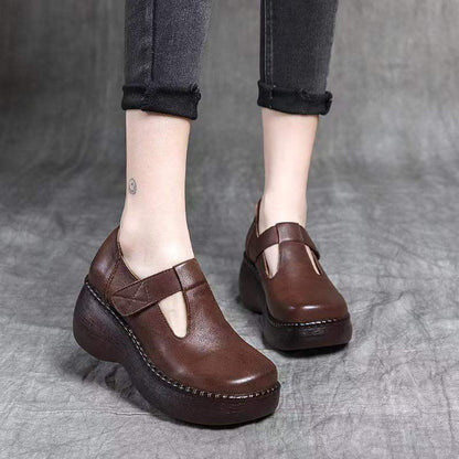 Mocasines retro de punta redonda