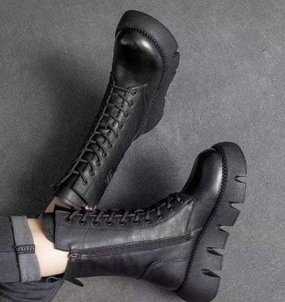 ModaMuseTM 2.0-botas de cuero retro para mujer - MxZap