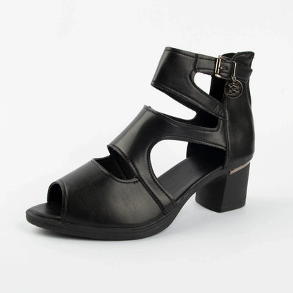 Sandalias romanas de piel suave con boca de pez
