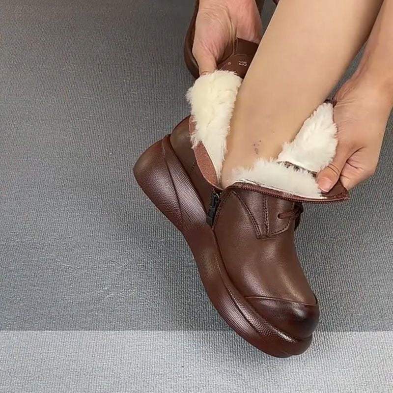 Botas de algodón afelpado con punta redonda