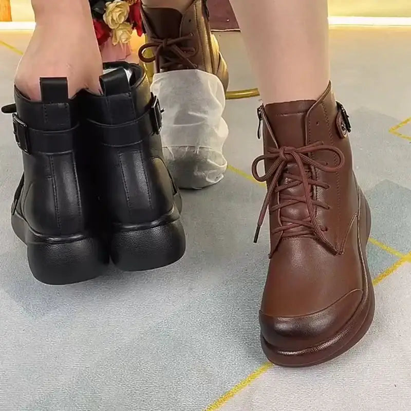 Botas de algodón afelpado con punta redonda