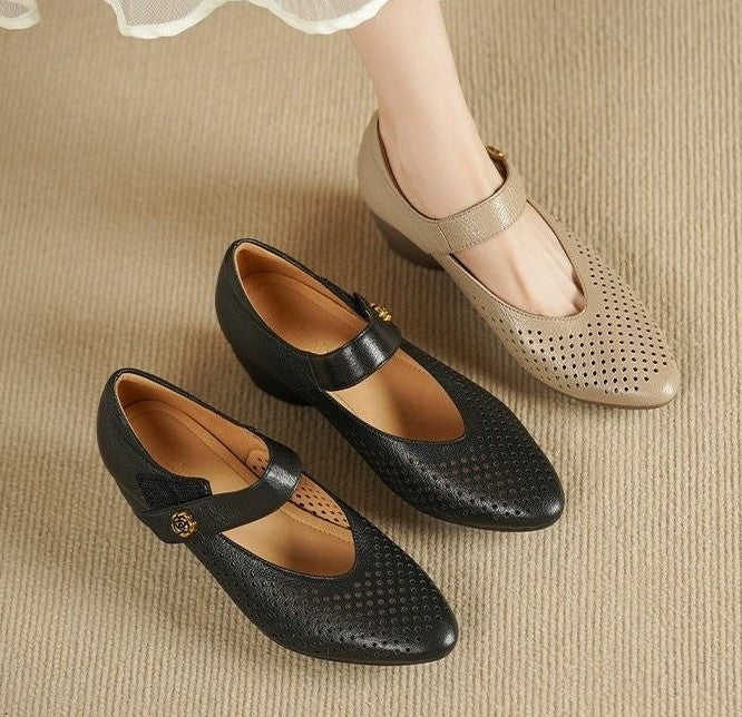 Zapatos de piel con tacón