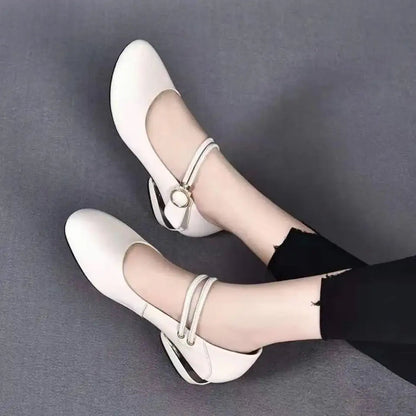 Zapatos de piel sencillos de tacón