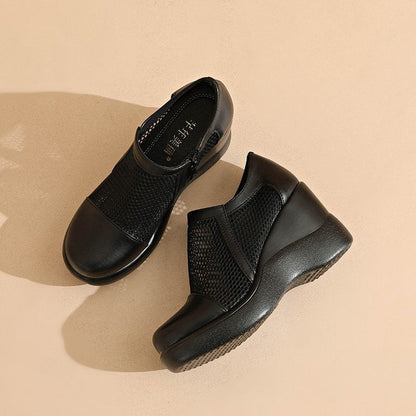 Sandalias de cuña de malla transpirable