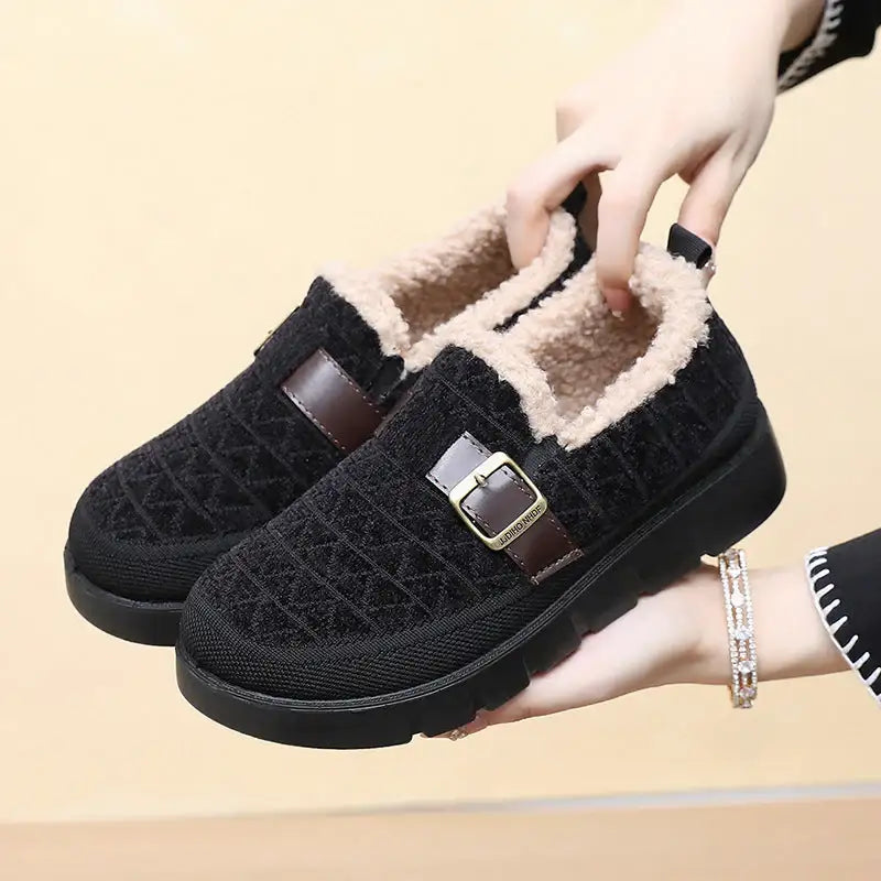 Warm cotton shoes with fleece lining
