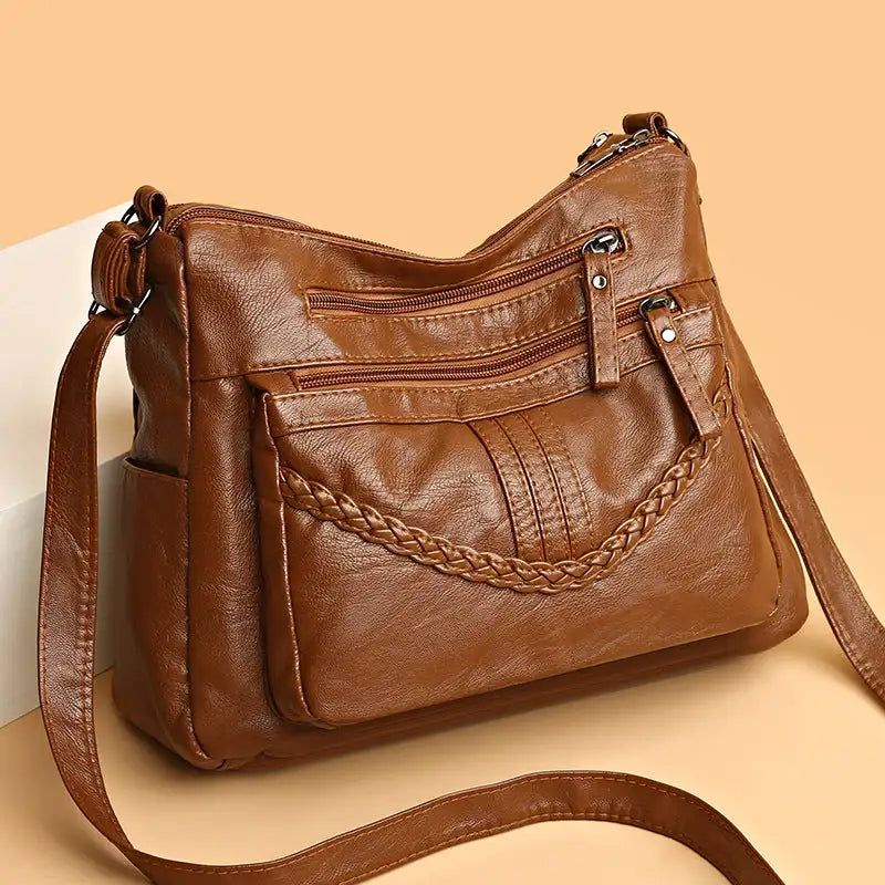 Bolso bandolera de piel suave de moda
