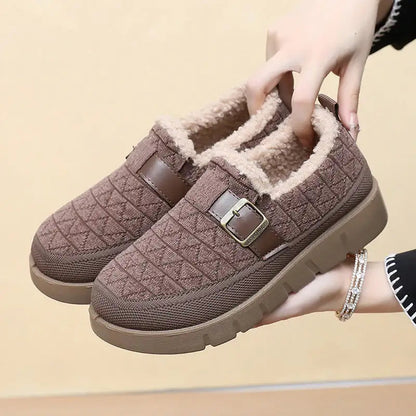 Warm cotton shoes with fleece lining