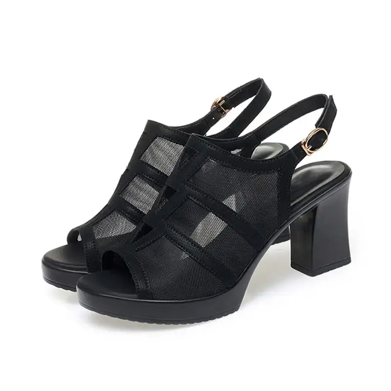 Tacones altos de malla