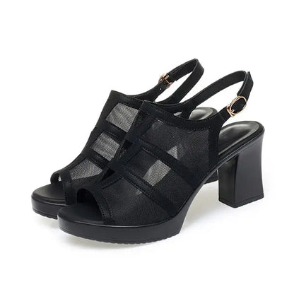 Tacones altos de malla