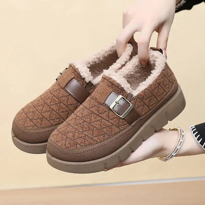 Warm cotton shoes with fleece lining