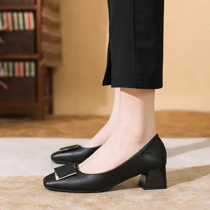 Chunky heel leather shoes: They won't make your feet feel tired
