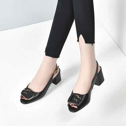 Sandalias cómodas tacón bloque