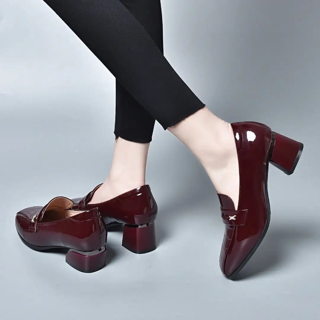 Tacones altos de cuero