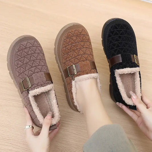 Warm cotton shoes with fleece lining