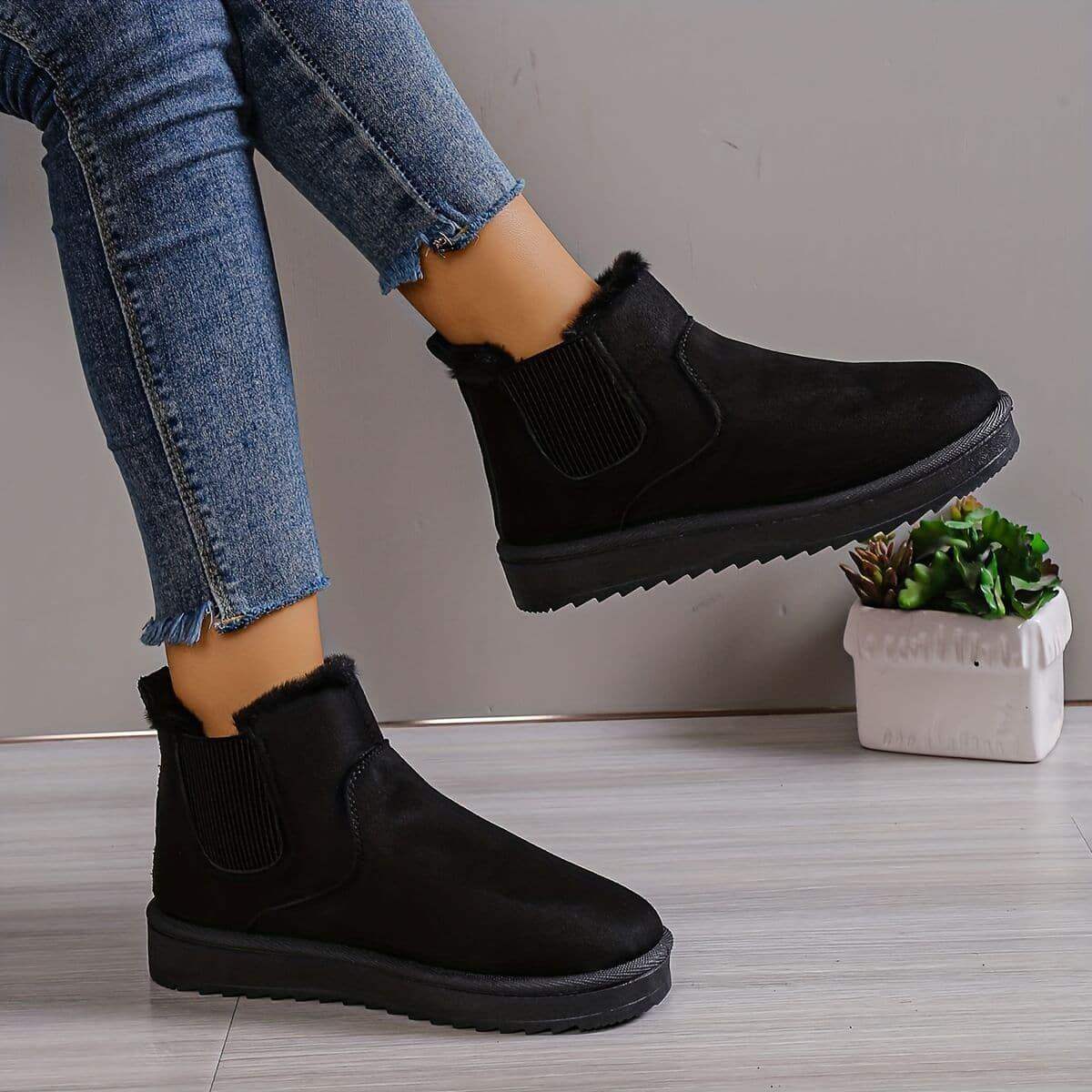 botas de nieve de lana para mujer - MxZap