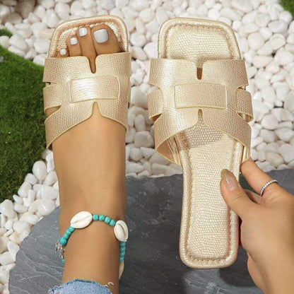 Chanclas planas de banda única para mujer - MxZap