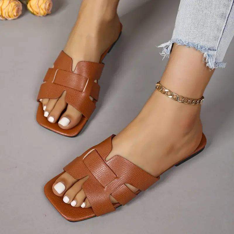 Chanclas planas de banda única para mujer - MxZap