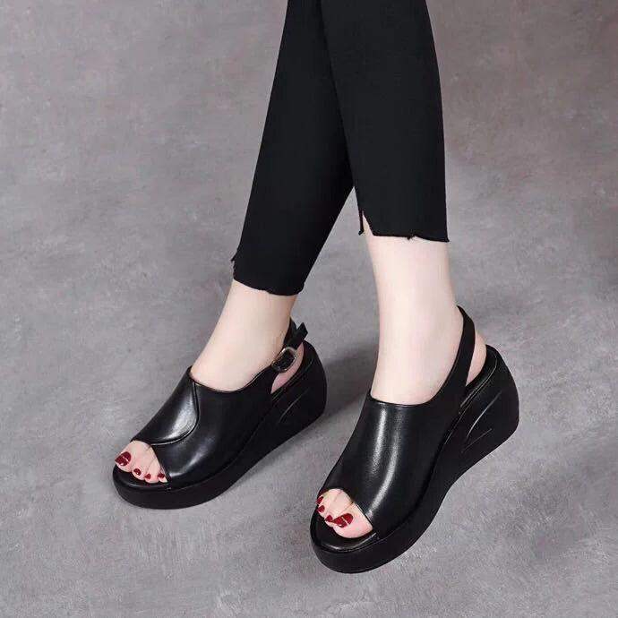 Sandalias boca pescado suela gruesa - MxZap