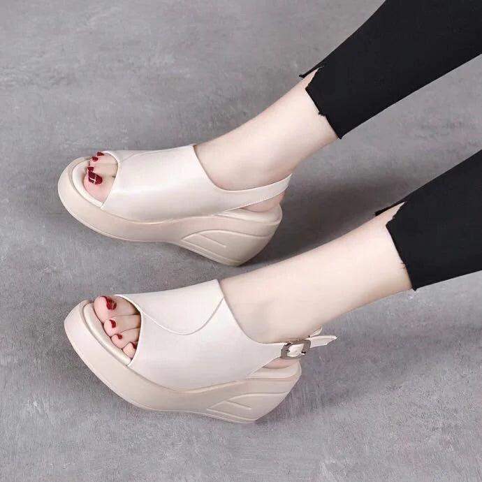 Sandalias boca pescado suela gruesa - MxZap