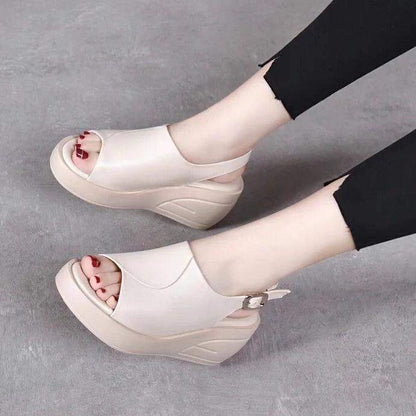 Sandalias boca pescado suela gruesa - MxZap