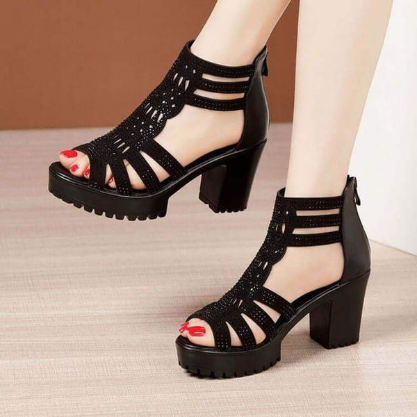 sandalias de tacón alto hueco - MxZap
