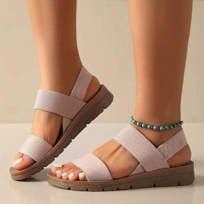 Sandalias elásticas con punta abierta y sin cordones para mujer - MxZap