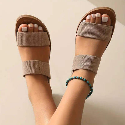 Sandalias elásticas con punta abierta y sin cordones para mujer - MxZap