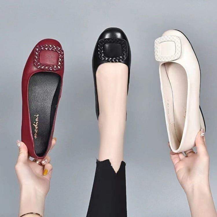 zapatos de cuero de tacón bajo - MxZap