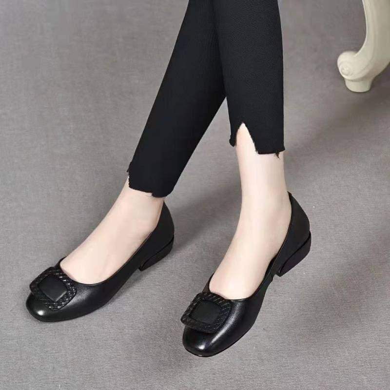 zapatos de cuero de tacón bajo - MxZap